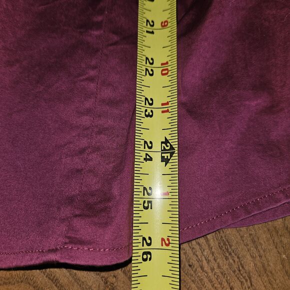 Talbots Womens Burgundy Purple Three Quarter Sleeve Button Down Shirt Size L - Picture 5 of 8